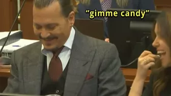 Johnny depp's lawyer steals his candy in court... (funny)