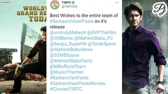 celebrity Tweets to maheshbabu best wishes to sarkaru vaari paata