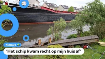 Vrachtschip vaart verkeerd en ramt bootjes en steigers