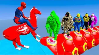 Spiderman and Spider Horse, Parkour Challenge on Spider Balls - Funny Animation