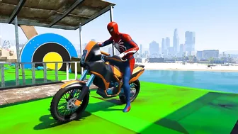 Spiderman and Spider Horse, Parkour Challenge on Spider Balls - Funny Animation