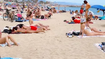 Barcelona beach walk/ beach Bogadell ????????????️Spain best beaches