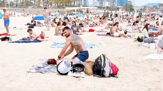 Barcelona beach walk/ beach Bogadell ????????????️Spain best beaches