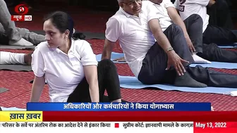 I & B Ministry organised Yoga session at National Media Centre in New Delhi