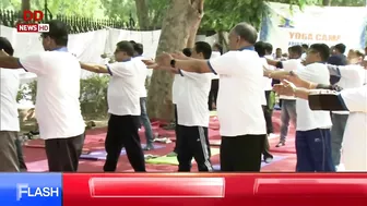 I & B Ministry organised Yoga session at National Media Centre in New Delhi