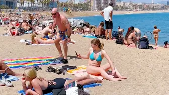 Barcelona beach walk 2022/ beach Sant Sebastia ????????????Spain best beaches