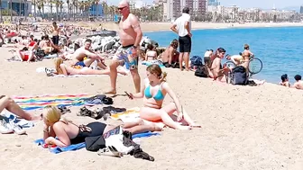 Barcelona beach walk 2022/ beach Sant Sebastia ????????????Spain best beaches