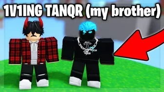 1V1ING MY BROTHER @TanqR *HE HACKED* (Roblox Bedwars)