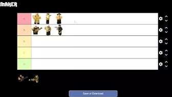 New Best Golden tower Tier List Be Like (TDS Memes) - Roblox