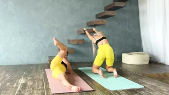 Various yoga and stretching