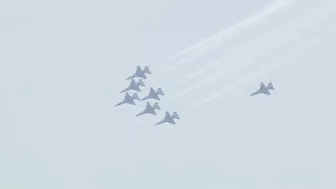 U.S. Air Force Thunderbirds practice in Huntington Beach