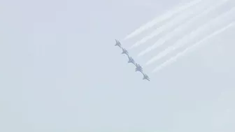 U.S. Air Force Thunderbirds practice in Huntington Beach