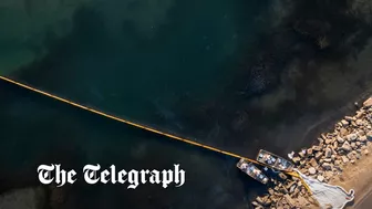 Aerial footage shows extent of oil spill damage on California beaches