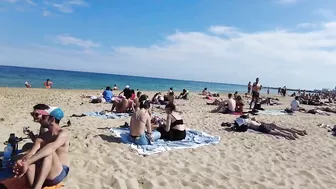 Beach Walking - BARCELONA SPAIN - Bogatell Beach - May 2022