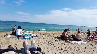 Beach Walking - BARCELONA SPAIN - Bogatell Beach - May 2022