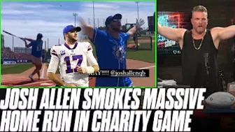 Josh Allen HAMMERS 600 Foot Home Run In Celebrity Softball Game | Pat McAfee Reacts