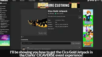 [EVENT] How to get the CICA GOLD JETPACK in CLARKS' CICAVERSE | Roblox