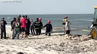 Sand hole at New Jersey beach collapses on siblings