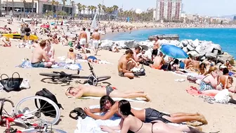 Beach Sant Sebastia / Barcelona beach walk 2022????️????????Spain best beaches