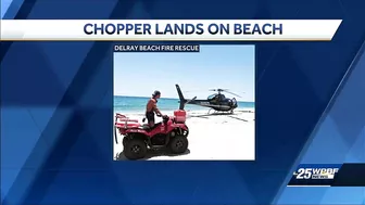 Helicopter lands on Delray Beach 'unexpectedly', officials say