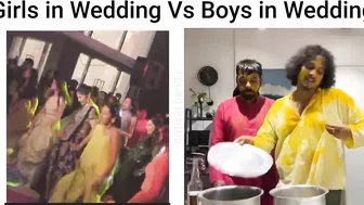 Girls in wedding Vs boys in wedding || funny meme