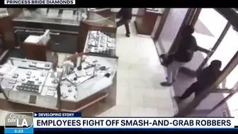 Employees fight off smash-and-grab robbers in Huntington Beach