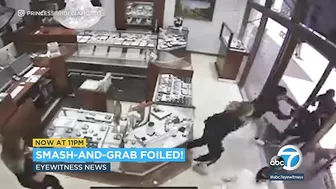 Store employees fight off hammer-swinging thieves during Newport Beach smash-and-grab robbery | ABC7