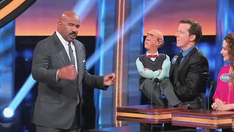 FAMOUS Ventriloquist Jeff Dunham & His Puppet Walter Take On Celebrity Family Feud With STEVE HARVEY