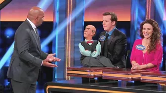 FAMOUS Ventriloquist Jeff Dunham & His Puppet Walter Take On Celebrity Family Feud With STEVE HARVEY