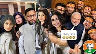 Narendra Modi| selfie |with Bollywood |celebrity |Asaduddin Owaisi |selfie |with |poor |women