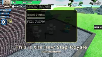 Slap Royale ADMIN Troll Button Showcase - Roblox Slap Battles (FT. Pilott)