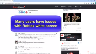 Is Roblox down, Roblox white screen