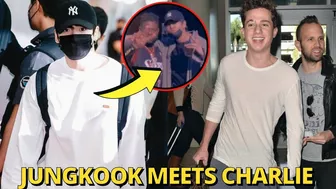 Jungkook Arrives in LA & Meets Charlie Puth & Pink Sweats for Collab, BTS Launch Apple Radio airport