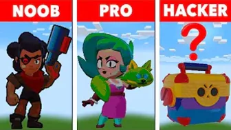 NOOB VS PRO VS HACKER Minecraft Pixel art Brawl Stars