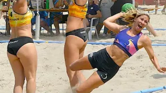 Tough Beach Handball Action in Slow Motion