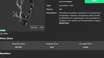 The Silverthorn Antlers Went Limited In Roblox!