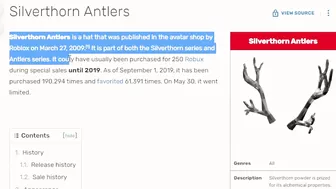 The Silverthorn Antlers Went Limited In Roblox!