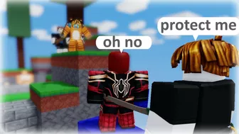 When YOU and your ENEMY PROTECTS the SAME GUY... ???? (Roblox Bedwars)