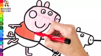 Dibuja y Colorea A Peppa Pig Y A George Pig Haciendo Yoga ???????????????? Dibujos Para Niños