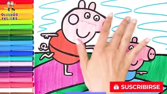 Dibuja y Colorea A Peppa Pig Y A George Pig Haciendo Yoga ???????????????? Dibujos Para Niños