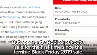 ROBLOX BROUGHT BACK SALES?