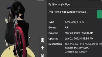 FREE ACCESSORY! HOW TO GET TJ Wearable BMX Backpack! (ROBLOX Tommy Play Event)