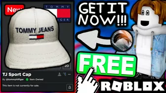 FREE ACCESSORY! HOW TO GET TJ Sport Cap Text Logo White! (ROBLOX Tommy Play Event)