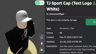 FREE ACCESSORY! HOW TO GET TJ Sport Cap Text Logo White! (ROBLOX Tommy Play Event)