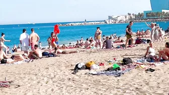 Barcelona beach walk 2022 / beach Sant Sebastia ????️????????Spain best beaches