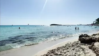 IBIZA Beach Summer - Beautiful Beach of Nissi Near The Sea Walking 4k Video