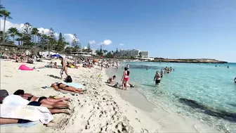 IBIZA Beach Summer - Beautiful Beach of Nissi Near The Sea Walking 4k Video