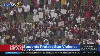 Hundreds of high school students in Long Beach walkout to protest gun violence