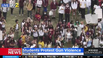 Hundreds of high school students in Long Beach walkout to protest gun violence