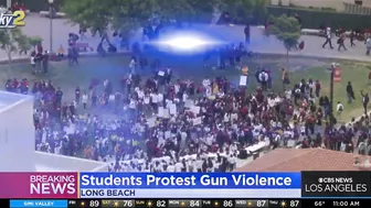 Hundreds of high school students in Long Beach walkout to protest gun violence